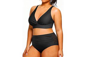 Yonique Women's Plus Size Bikini High Waisted Two Piece